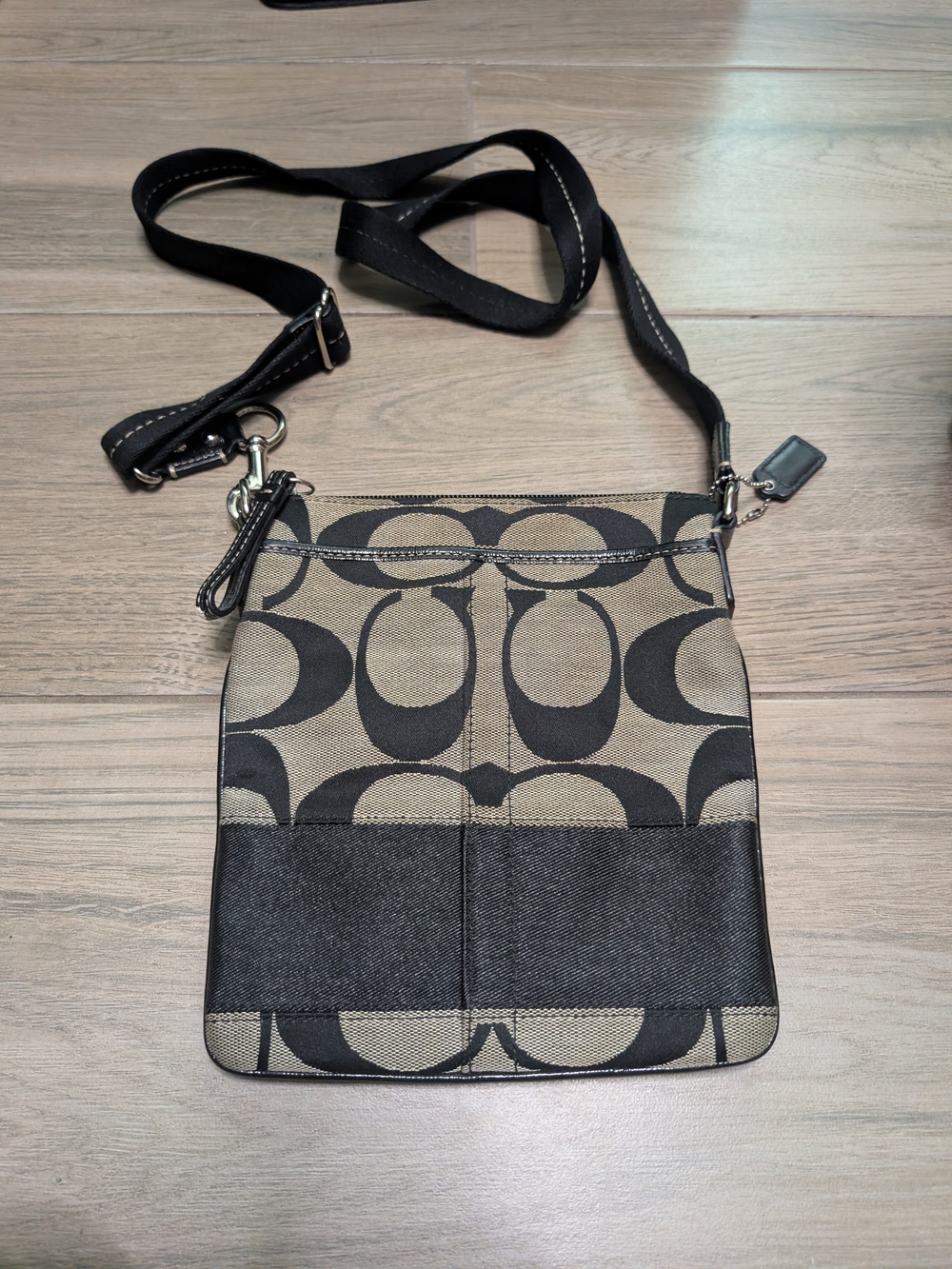Coach Signature Crossbody Messenger in Khaki and Black